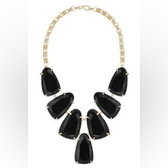 NEW KENDRA SCOTT BLACK HARLOW STATEMENT NECKLACE - Picture 1 of 5
